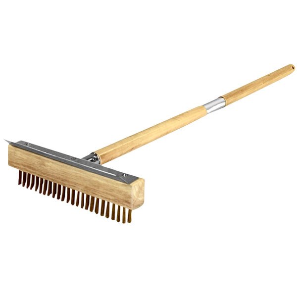 WPPO Pizza Oven Brush With Scraper and Wooden Handle [WKBA-47W]