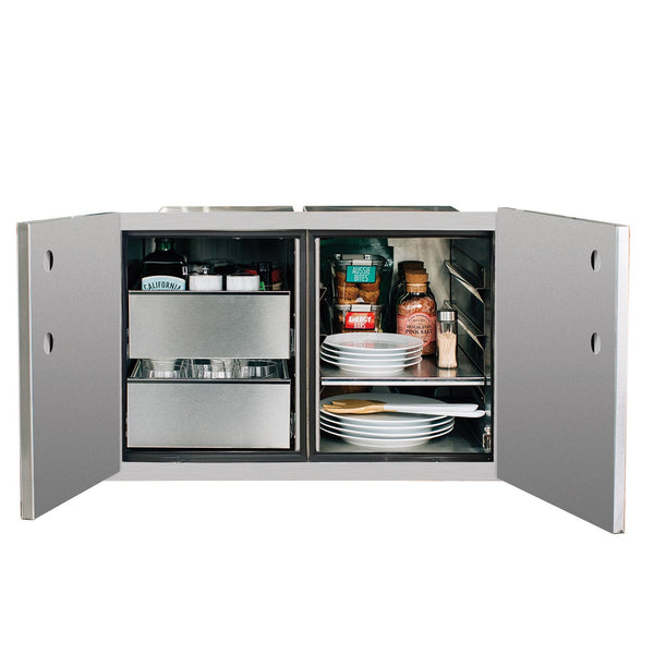 Summerset 36" 2-Drawer Dry Storage Pantry & Enclosed Cabinet Combo- [SSDP-36DC]