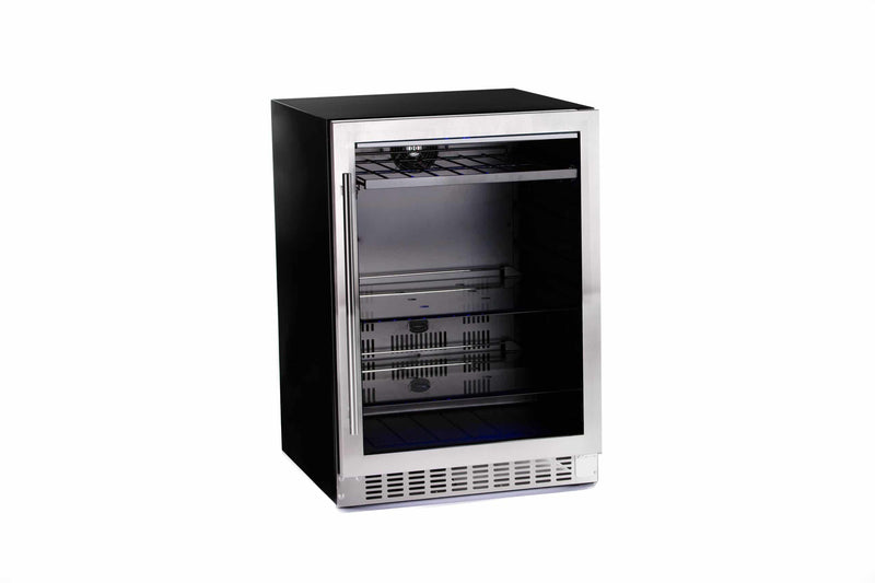 AZURE ‘24” Standard Height Beverage Center with Stainless Trim Glass Door- [A224BEV-S]
