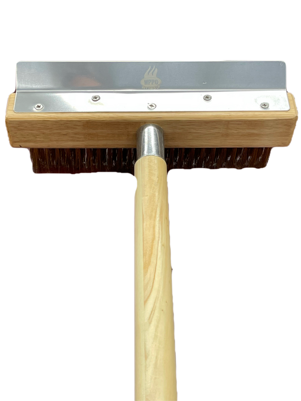 WPPO Pizza Oven Brush With Scraper and Wooden Handle [WKBA-36W]