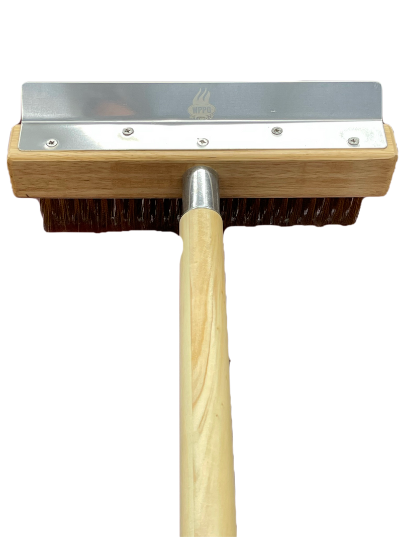 WPPO Pizza Oven Brush With Scraper and Wooden Handle [WKBA-36W]